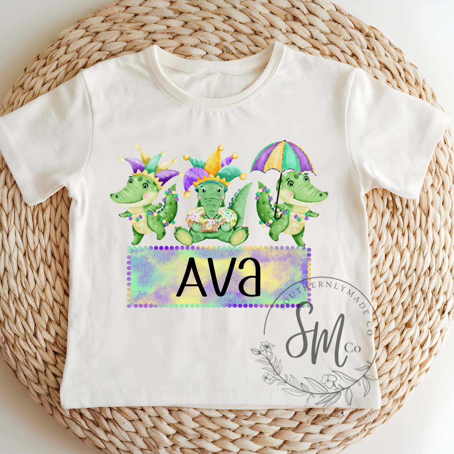 Alligator Mardi Gras Design