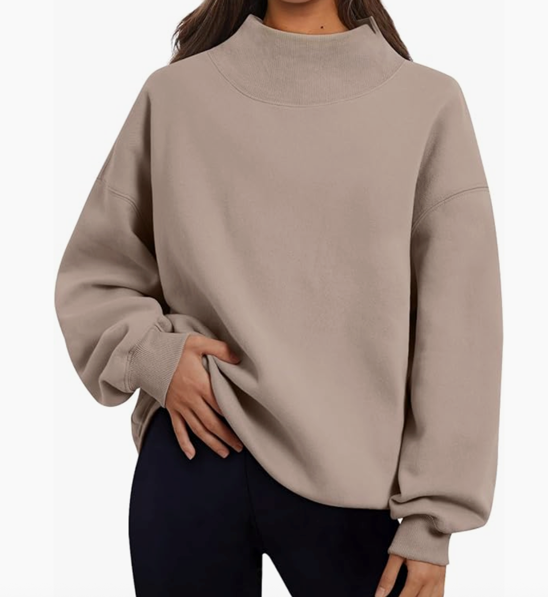 Mock Neck Embroidered Sweatshirt