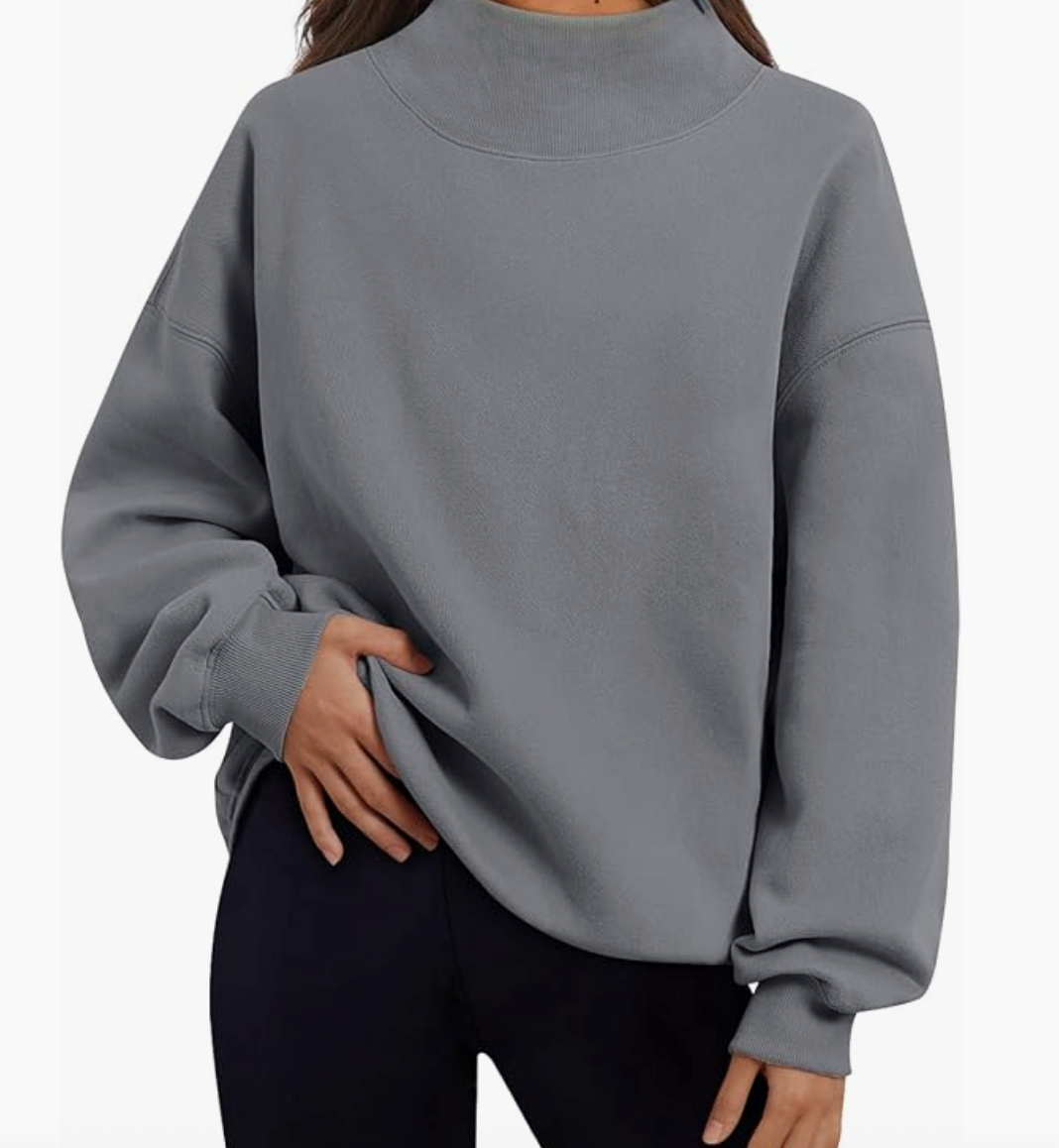 Mock Neck Embroidered Sweatshirt