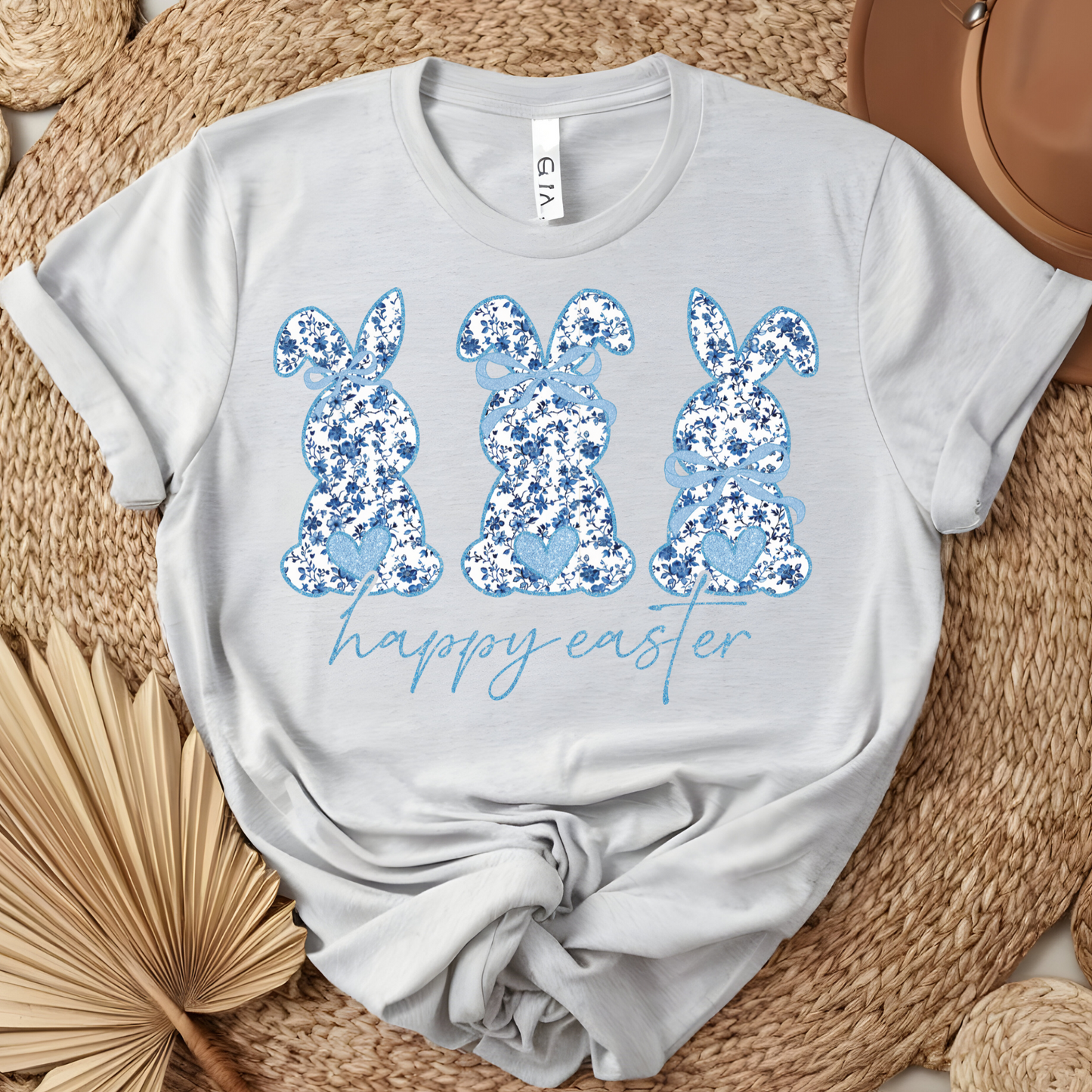Happy Easter (Blue Flower Bunny)