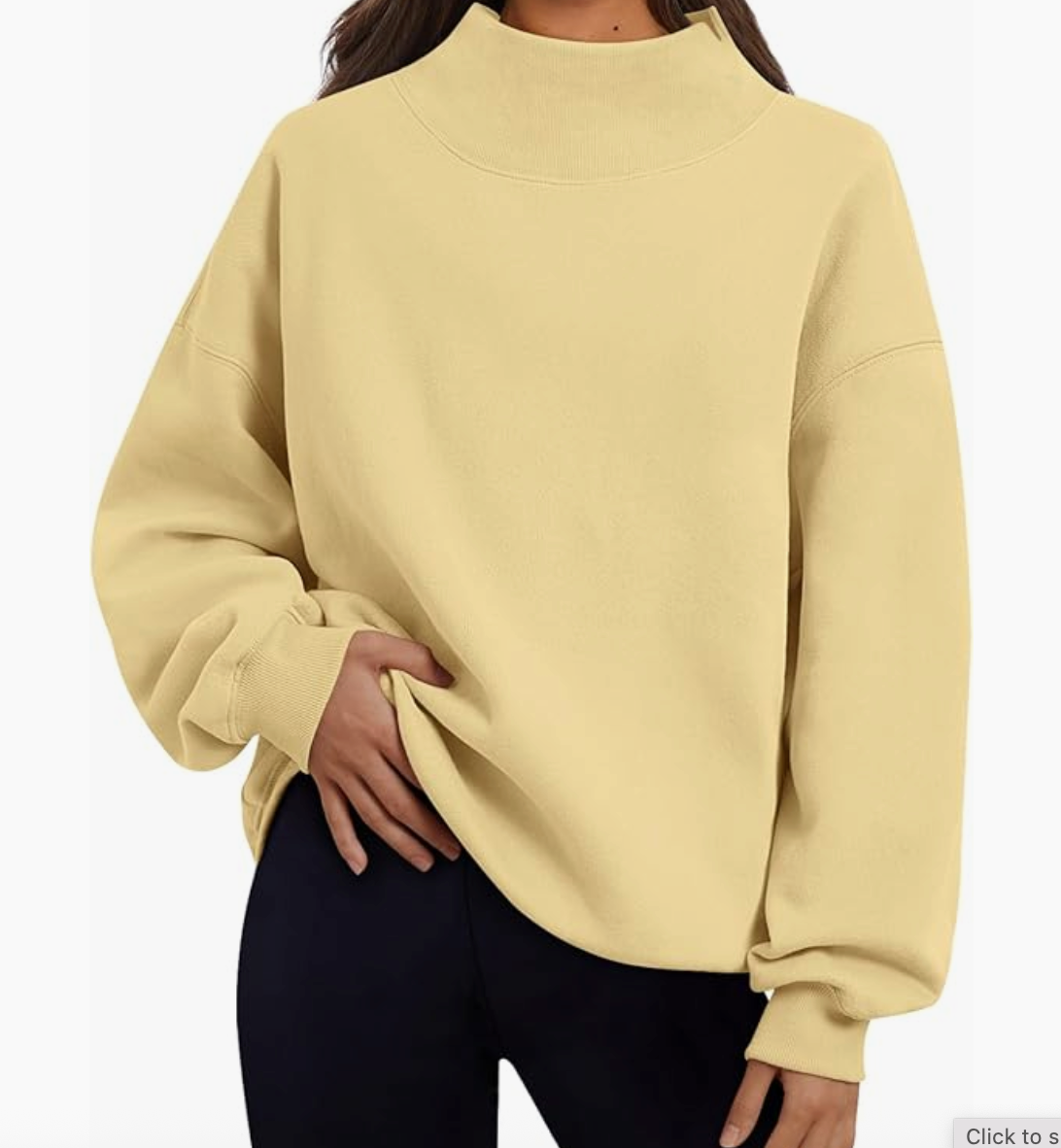 Mock Neck Embroidered Sweatshirt