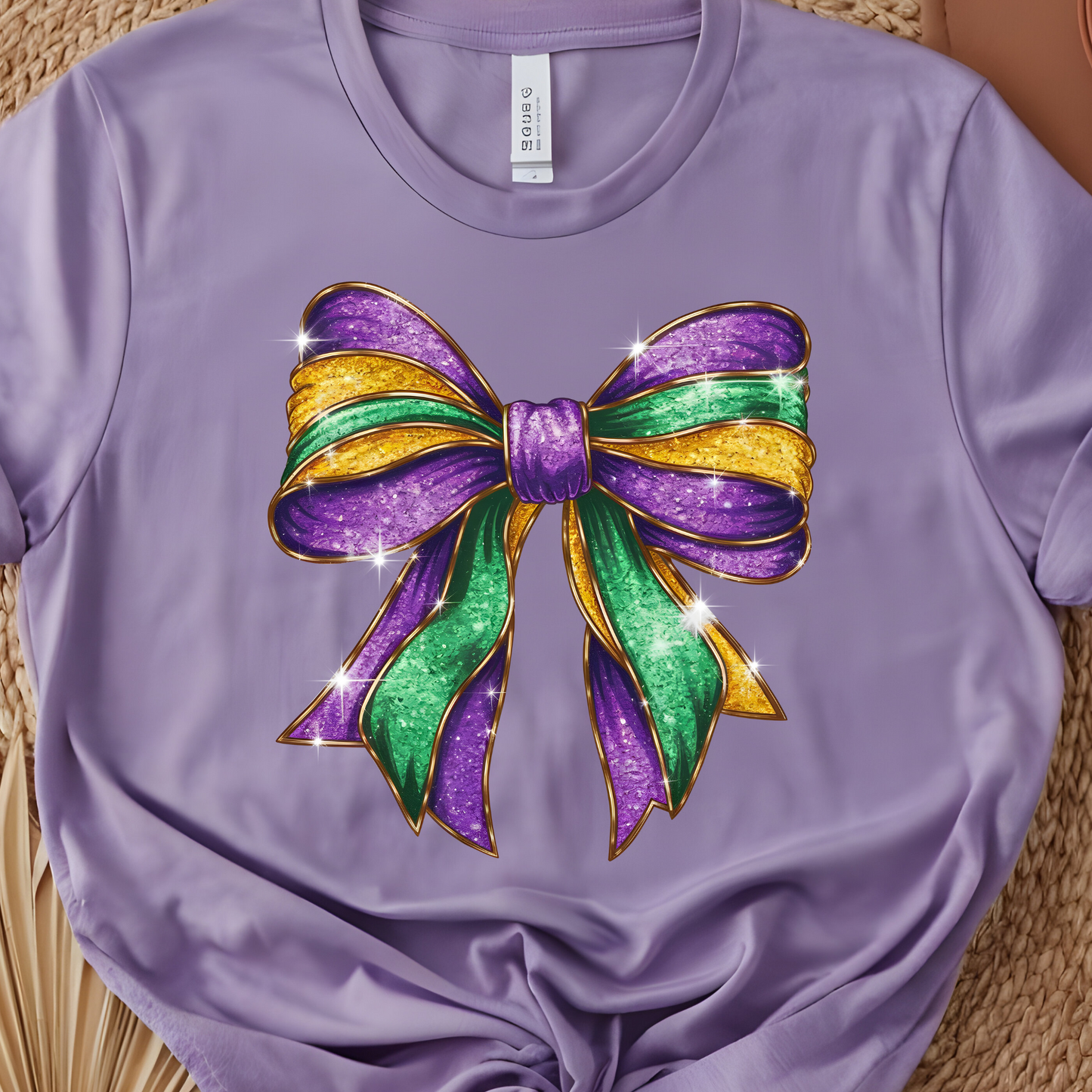 Feaux Glitter Mardi Gras Coquette Bow