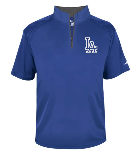 LAHS Softball | Embroidered Badger B-Core Quarter Zip Short Sleeve {men}