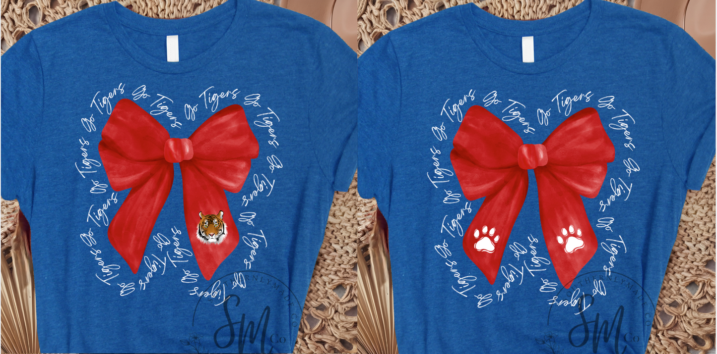 School Spirit Bow - "Go Tigers"
