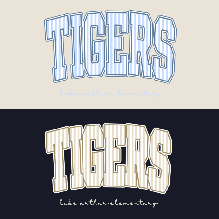 Lake Arthur Elementary Tigers Striped Tee