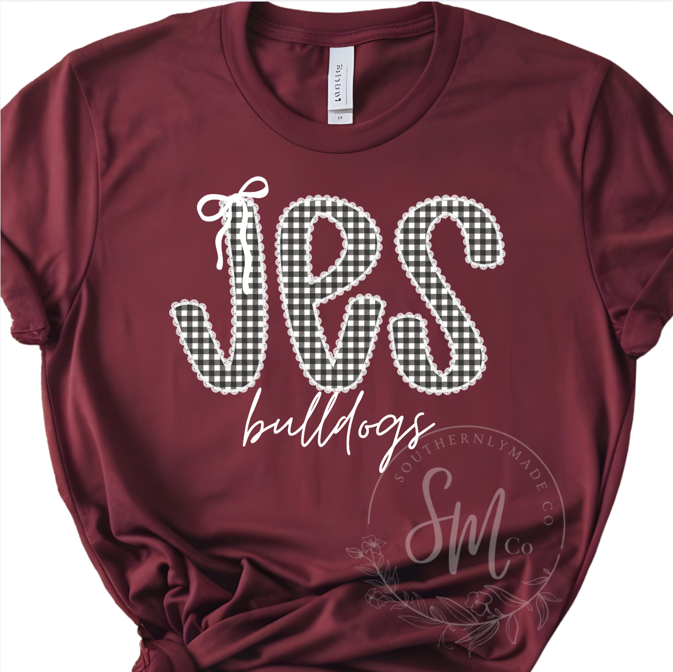 JES Black Plaid Bow Design