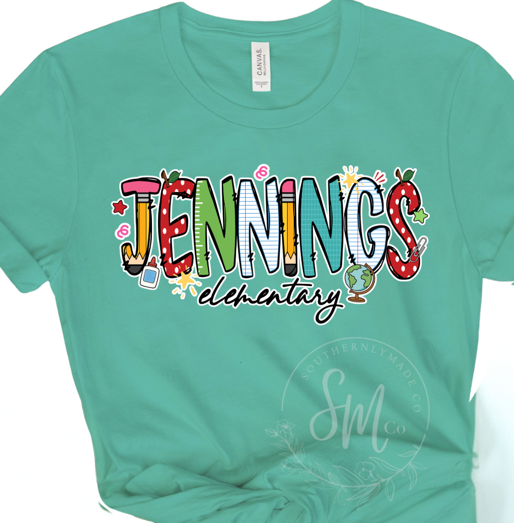 Jennings Elementary School Doodles Tee