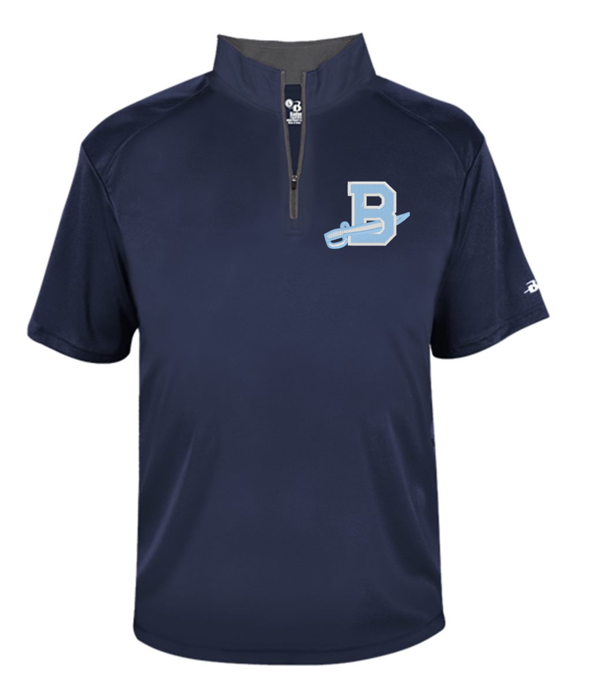 Barbe Bucs Basketball| Embroidered Badger B-Core Quarter Zip Short Sleeve {men}