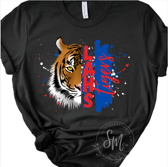 Half Tiger Face LAHS Tigers Tee