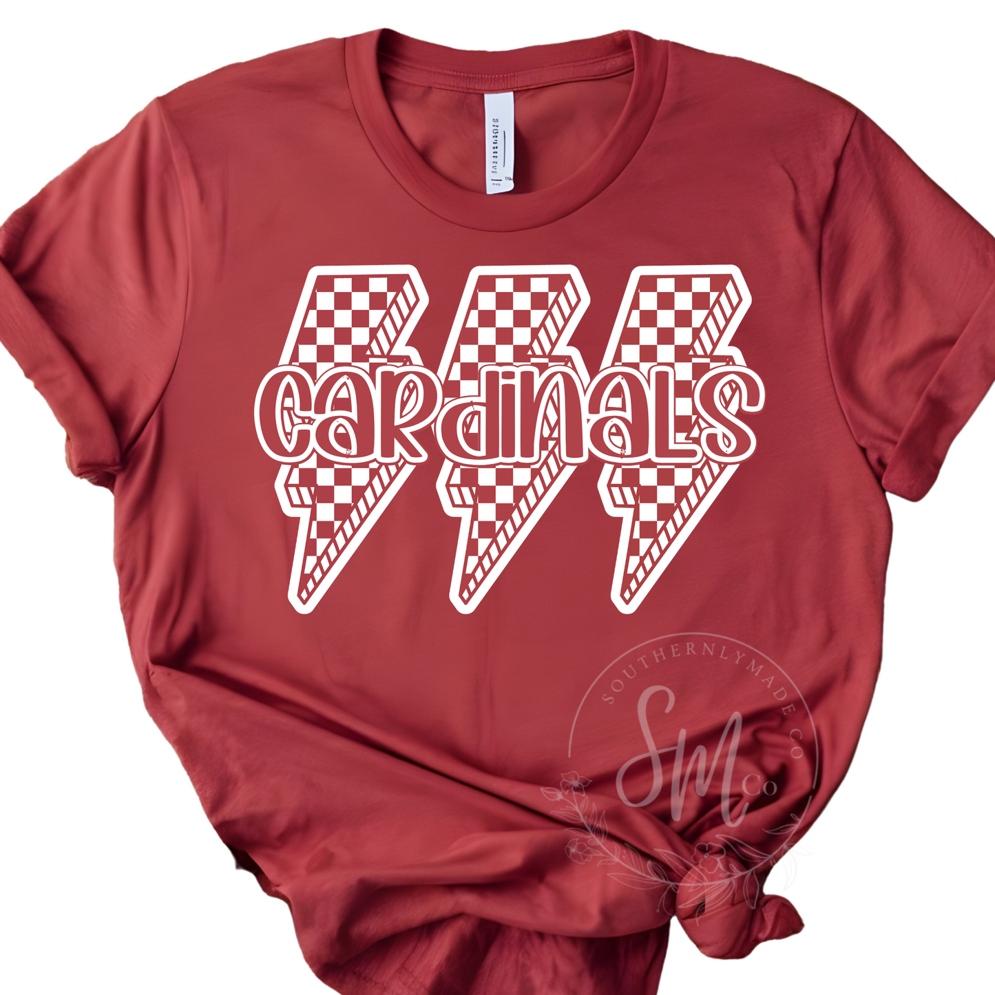 School Checkered Lightening Bolt