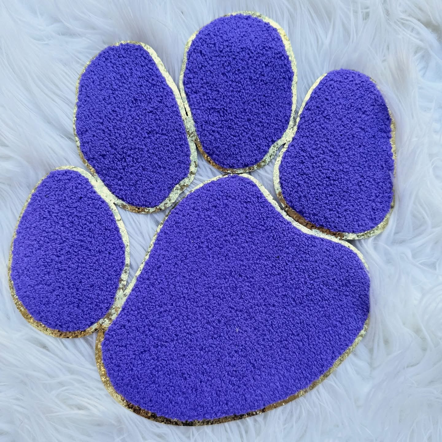 Chenille Paw Print Patch Sweatshirt
