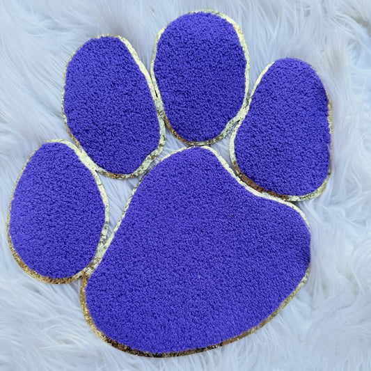Chenille Paw Print Patch Sweatshirt