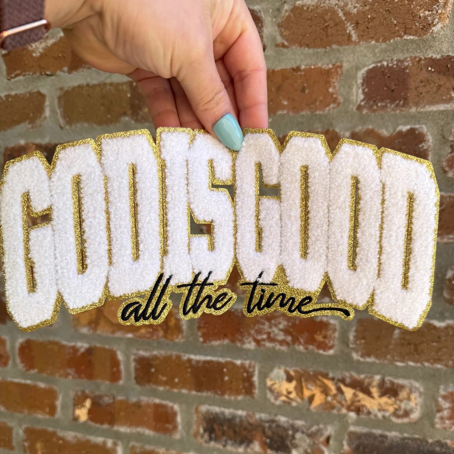 God is Good Chenille Patch Sweatshirt