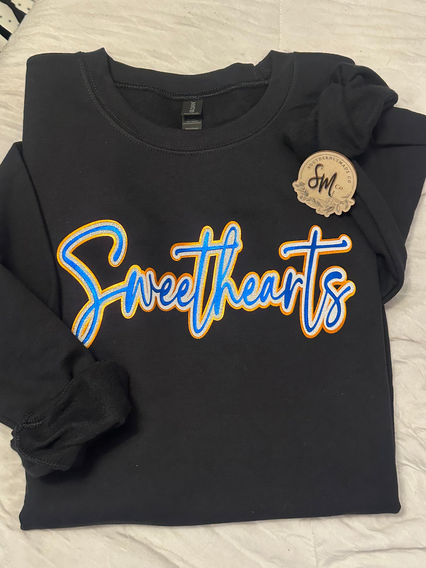 Sweetheart Metallic Puff Sweatshirt