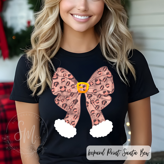 Leopard Santa Bow Design