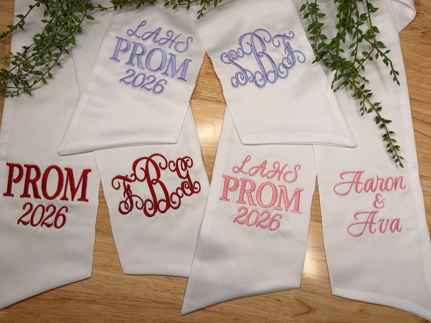 Embroidered Flower Sash