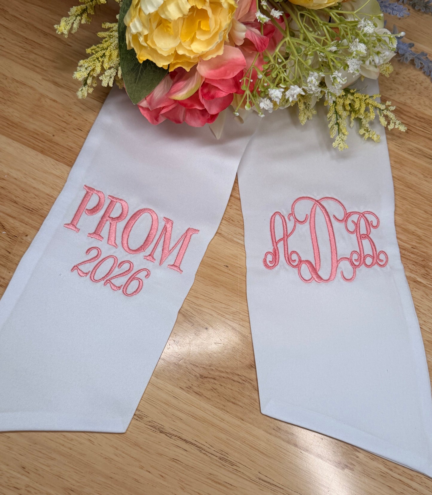 Embroidered Flower Sash