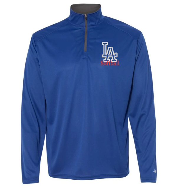 LAHS Softball | Embroidered Badger B-Core Quarter Zip Long Sleeve {men + women + youth}