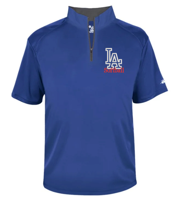 LAHS Softball | Embroidered Badger B-Core Quarter Zip Short Sleeve {men}