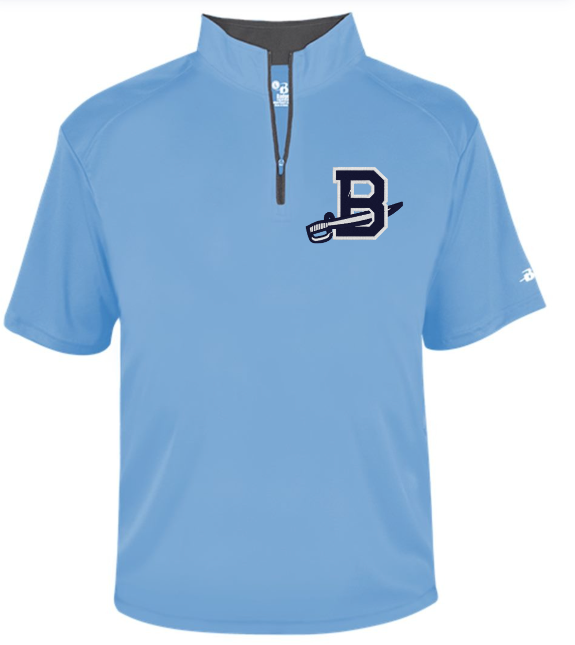 Barbe Bucs Basketball| Embroidered Badger B-Core Quarter Zip Short Sleeve {men}