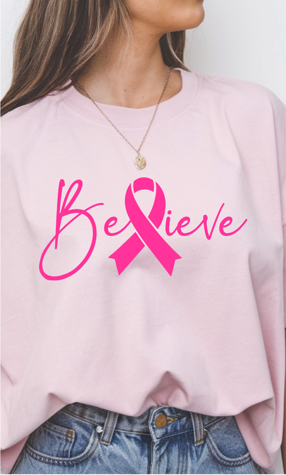 Believe Cancer Ribbon Tee
