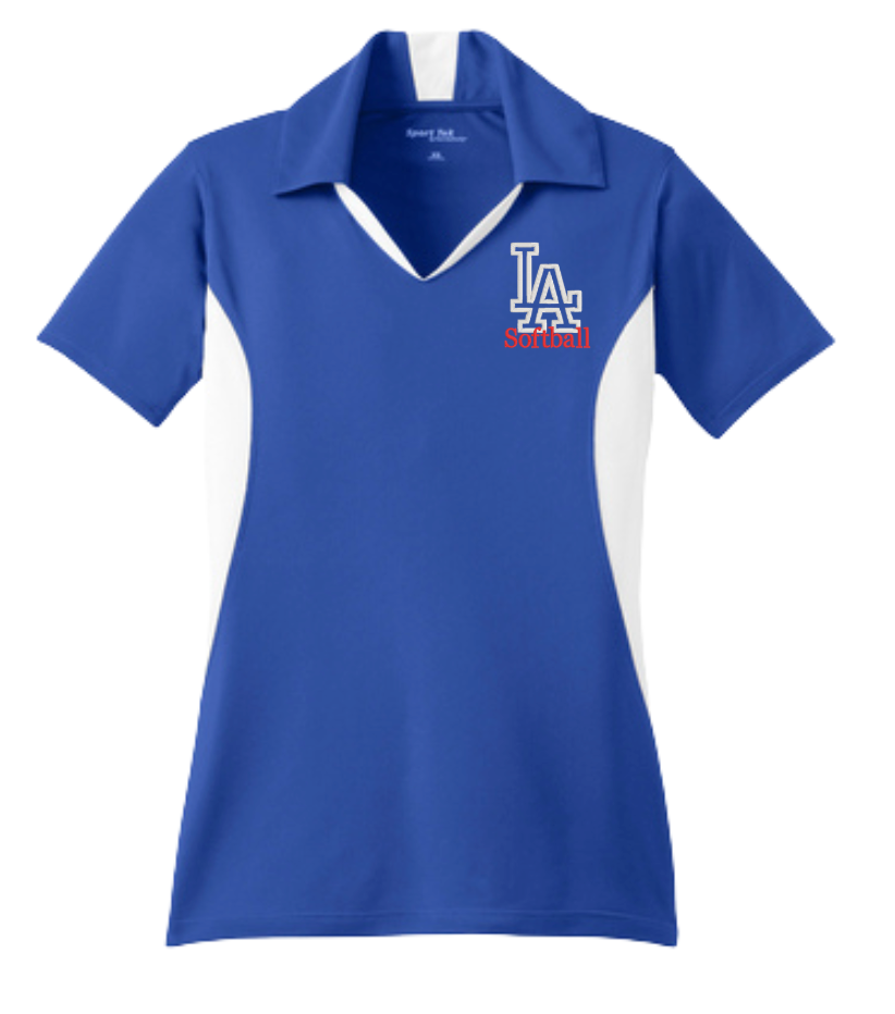 LAHS Softball | Embroidered Sport-tek Side Blocked Micropique Sport Wick Polo {men + women}